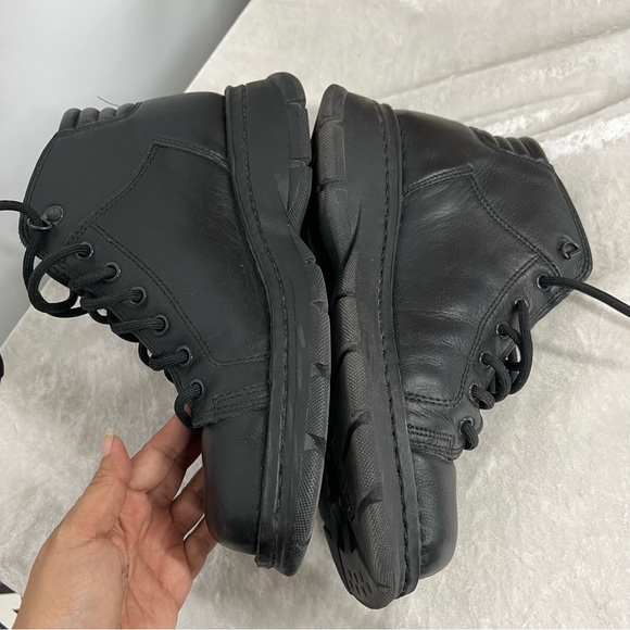 Skechers men’s platform combat boots size 7.5 black leather Y2K 90’s vintage main image 4